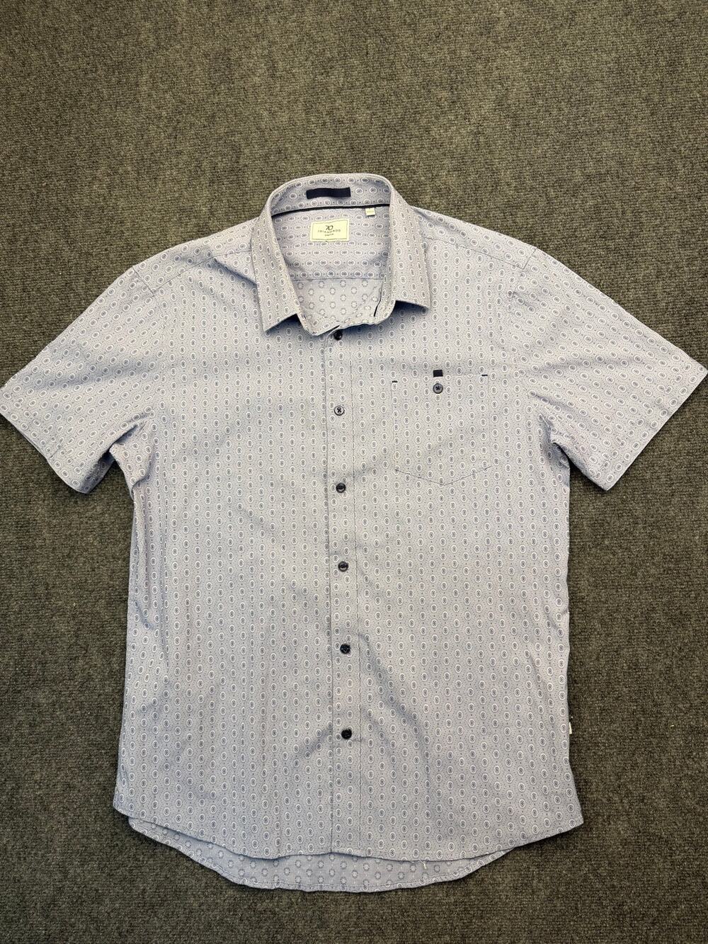7 Diamonds Lyra Jacquard Stretch Button Down Casual Shirt Size Large